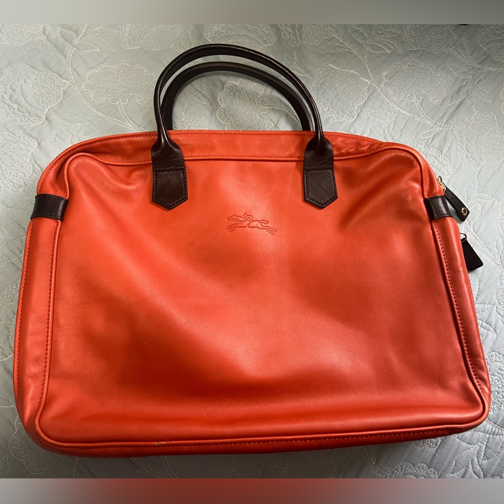Long Champ Leather Handbag or Laptop bag